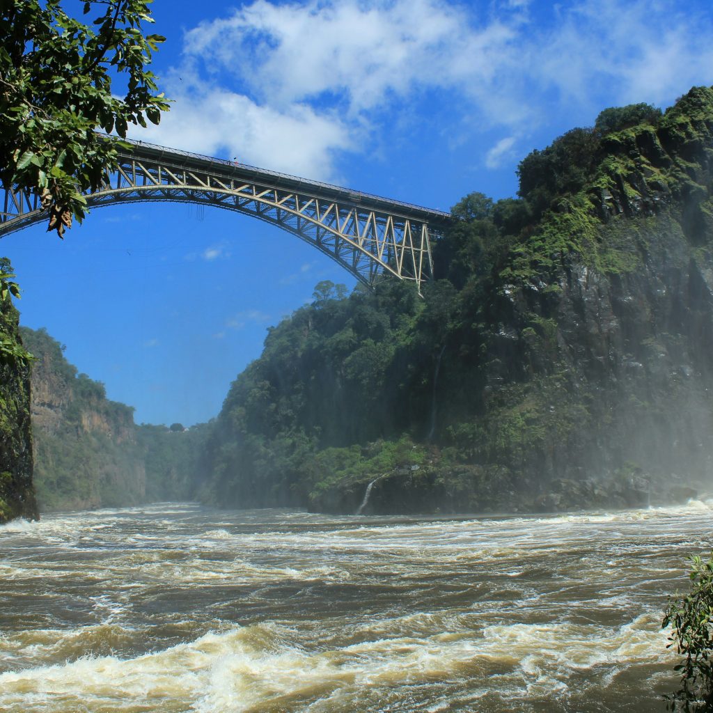Victoria Falls Bridge connecting Zambia and Zimbabwe over the Batoka Gorge, built 1905